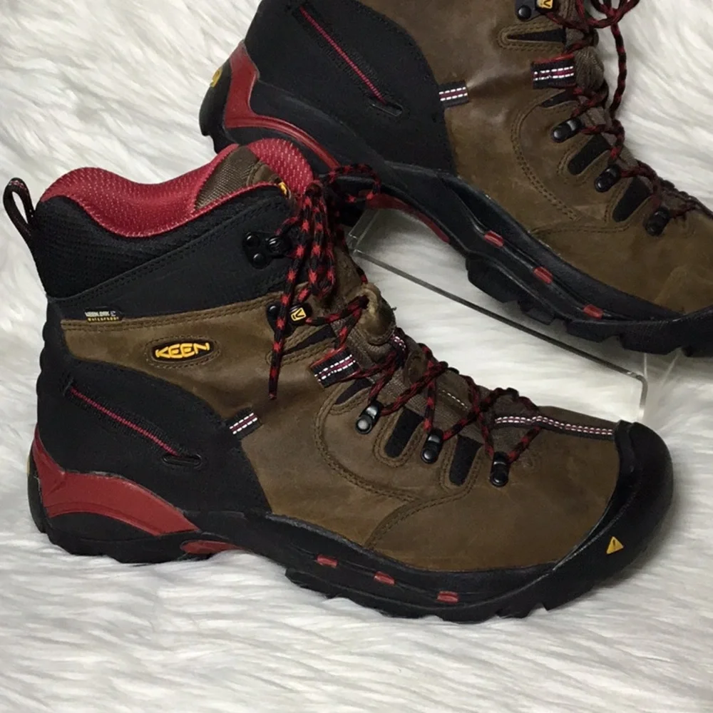 Keen Men’s Pittsburgh 6” Waterproof Steel Toe Boot, Bison, 13D
